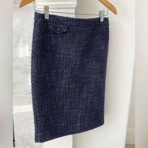 J. Crew Navy Blue No. 2 Tweed Pencil Skirt